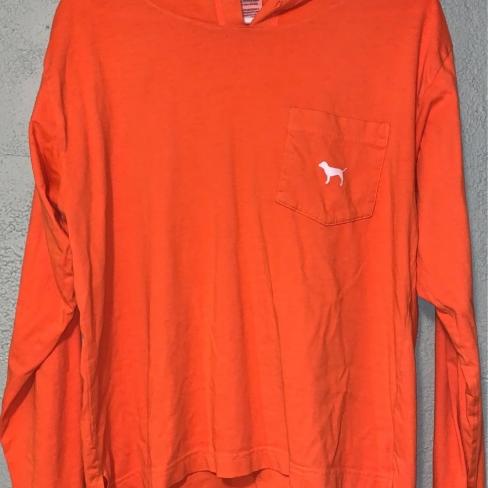 Orange PINK hooded long sleeve